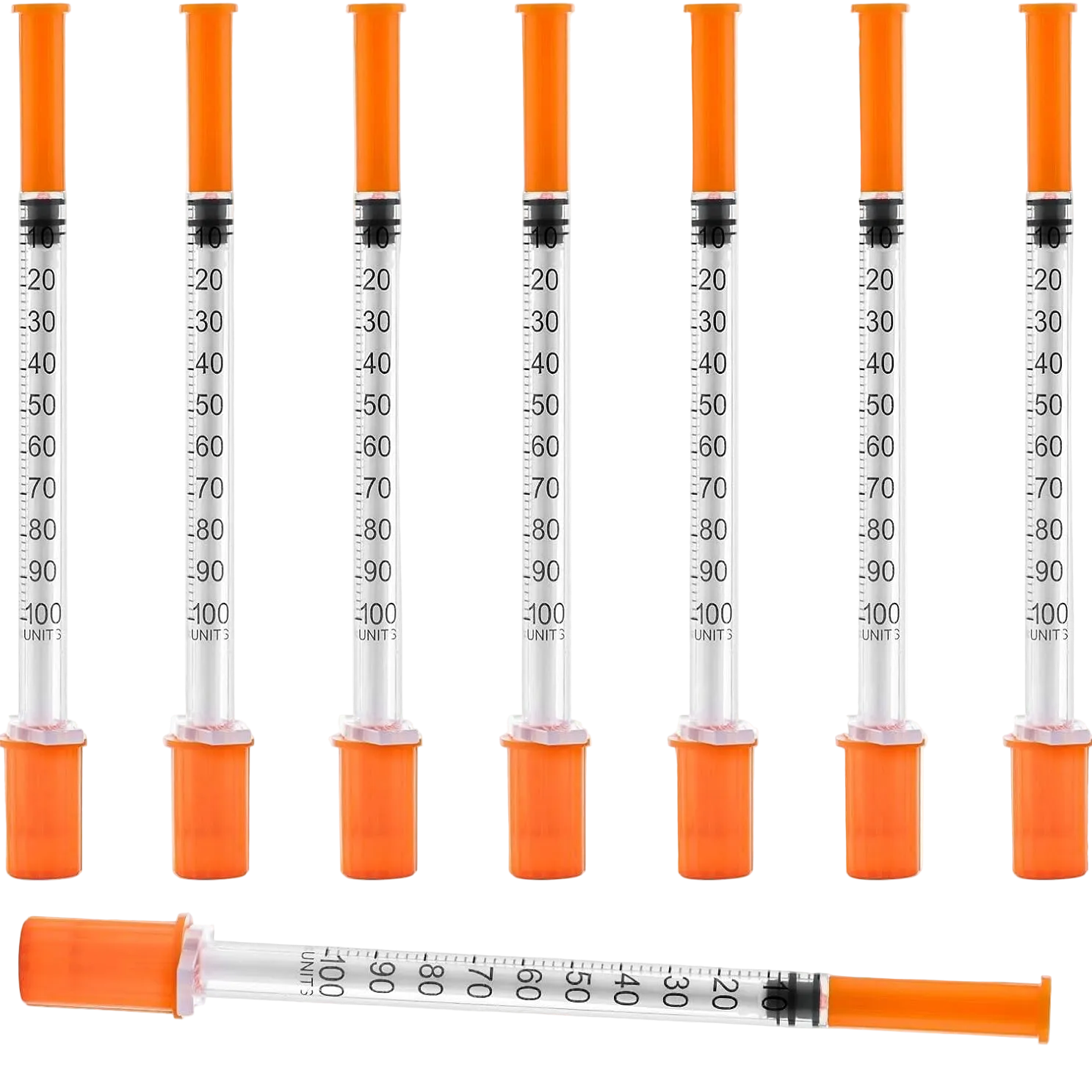 U-100 1ml Syringe with Needle, 31G 1/4" 6mm 1cc Syringes, Disposable Individual Package